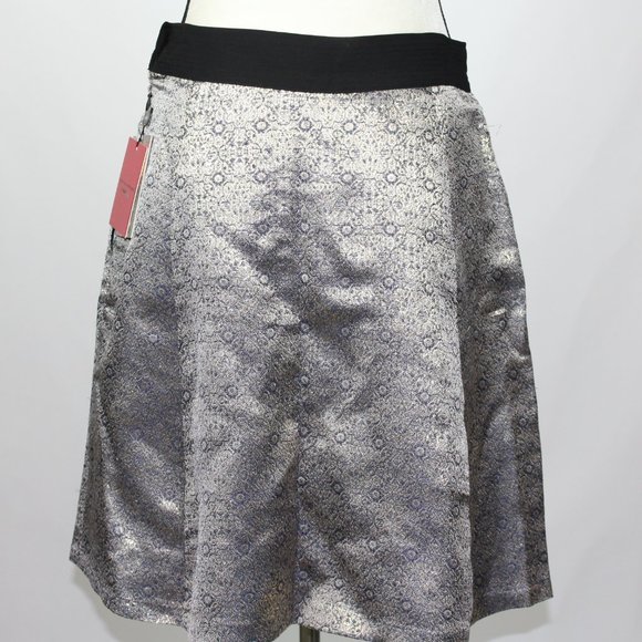 NWT Narciso Rodriguez x Design Nation Women's Skirt 6 Jacquard Gold Metallic - Picture 8 of 9